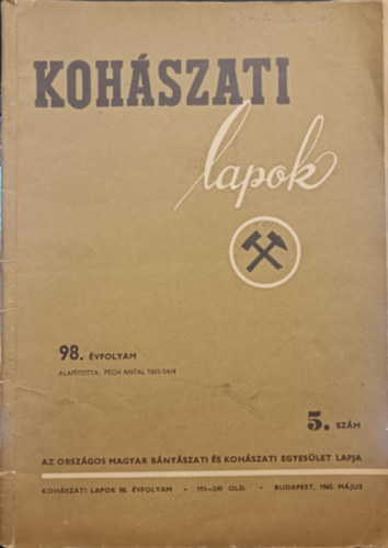 Kohászati lapok 98. évfolyam 5. szám