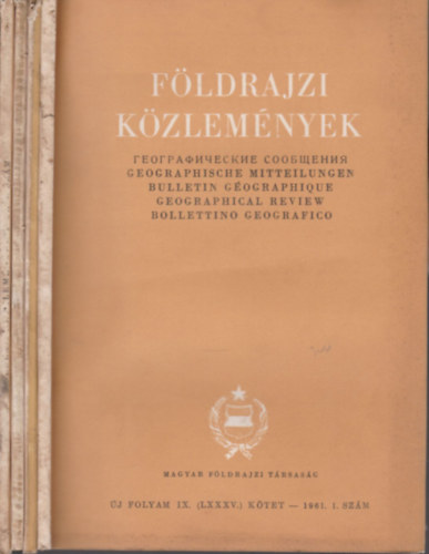 Pécsi Márton  (főszerk.) - Földrajzi közlemények 1961/1-4. (teljes évfolyam, lapszámonként)