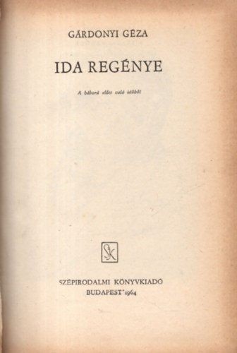 Grdonyi Gza - Ida regnye