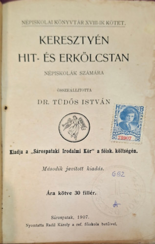 Dr. Tüdős István - Keresztyén hit- és erkölcstan - népiskolák számára