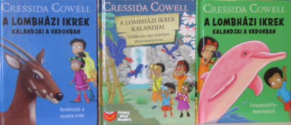 Cressida Cowell - 3 db A Lombh�zi ikrek kalandjai k�nyv: Nyomoz�s a szaola ut�n; Folyamidelfin-ment�akci�; Tal�lkoz�s egy rejt�lyes dinoszaurusszal