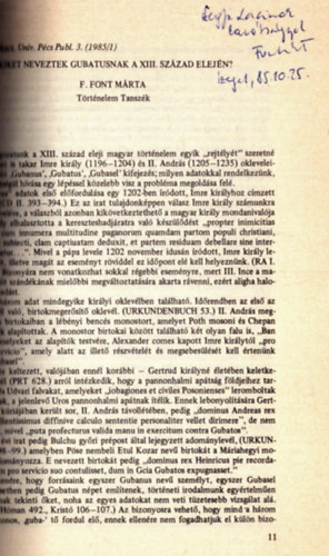 F. Font Mrta - Kiket neveztek gubatusnak a XIII. szzad elejn? (dediklt)