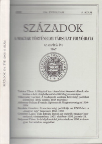 Pál Lajos (szerk.) - Századok 2000/5. szám (134. évfolyam)