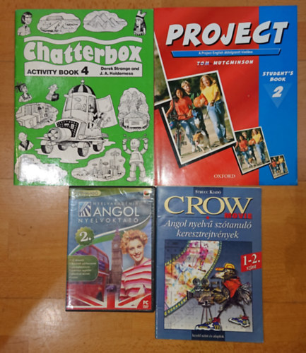 3 angoltanknyv ajndk DVD-vel: Crow Movie - Angol nyelv keresztrejtvnyek 1-2. szint, Chatterbox - Activity book 4., Project - Student's book 2 + Nyelvakadmia 2.