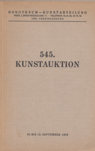 Dorotheum-Kunstabteilung 545. Kunstauktion