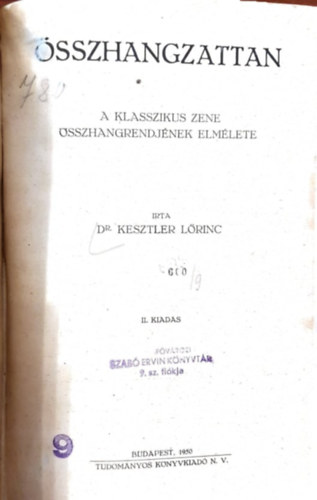 Dr. Kesztler L�rinc - �sszhangzattan