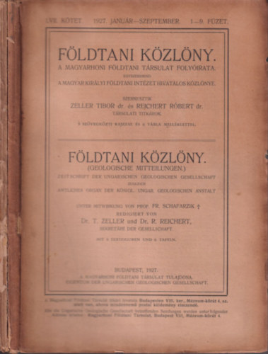 Fldtani kzlny 1927/1-12. fzet (teljes vfolyam, kt ktetben)