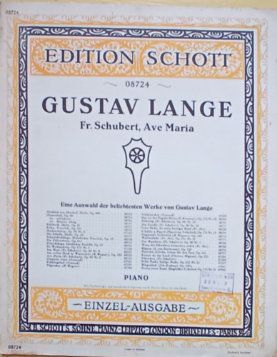 Gustav Lange - Fr. Schubert, Ave Maria (zongora átirat)