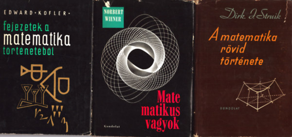 Norbert Wiener, Dirk. J. Strik, Edward Kofler - 3 db Matematika knyv: Matematikus vagyok + A matematika rvid trtnete +Fejezetek a matematika trtnetbl