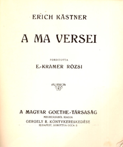 Erich K�stner - A ma versei