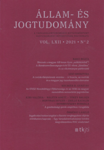 llam- s jogtudomny LXII. vfolyam 2. szm - 2021