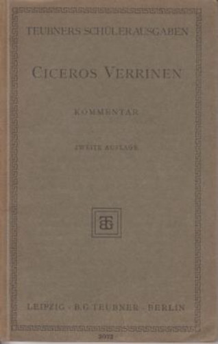 R.Heinze-A K�rte - Ciceros Verrinen-kommentar
