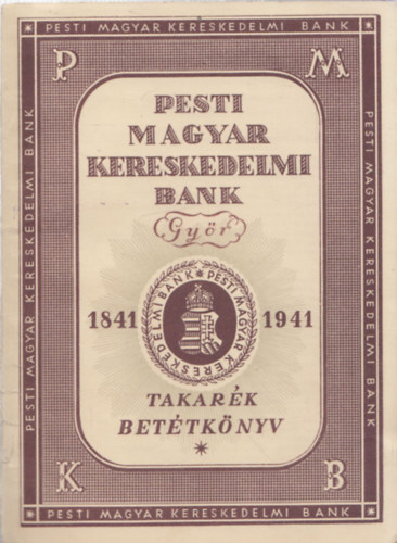 Takark bettknyv (Pesti Magyar Kereskedelmi Bank)