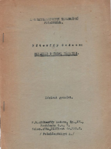 Péterffy Gedeon - Biblikus tételek vázlatai