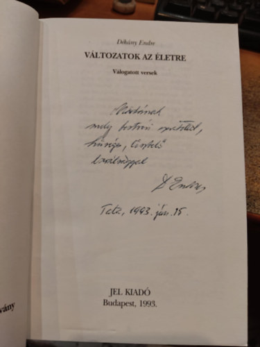 Dkny Endre - Vltozatok az letre - dediklt