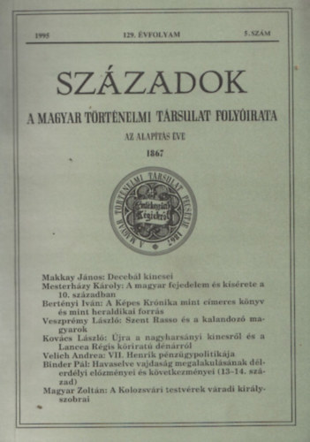 P�l Lajos  (szerk.) - Sz�zadok 1995/5. (129. �vfolyam)