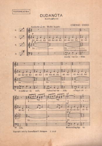 Csenki Imre - Dudanóta - Kotta vegyeskarra