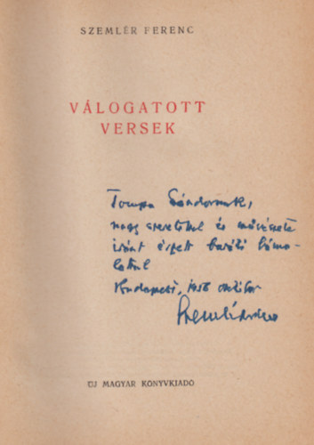 Szemlér Ferenc - Válogatott versek