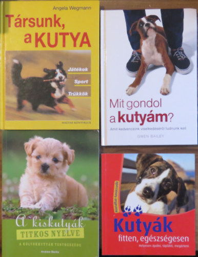 Andrew Banks, Angela Wegmann, Gwen Bailey Jennifer Willms - 4 db knyv a kutyatartsrl: Kutyk fitten, egszsgesen; A kiskutyk titkos nyelve; Trsunk, a kutya; Mit gondol a kutym?