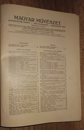 A Magyar M�v�szet 1928-as �vfolyam�nak els� hat sz�ma (janu�r-j�nius)