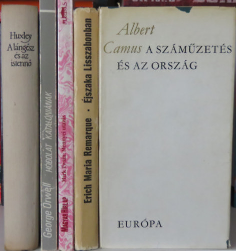 Erich Maria Remarque, Mark Twain, George Orwell, Aldous Huxley Albert Camus - 5 db klasszikus: A szmzets s az orszg; jszaka Lisszabonban; Mennyei utazs; Hdolat Katalninak; A lngsz s az istenn