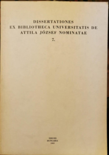 Dissertationes ex Bibliotheca Universitatis de Attila József Nominate 7.