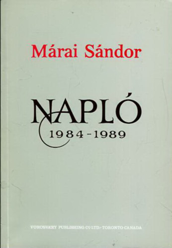 Mrai Sndor - Napl (1984-1989)