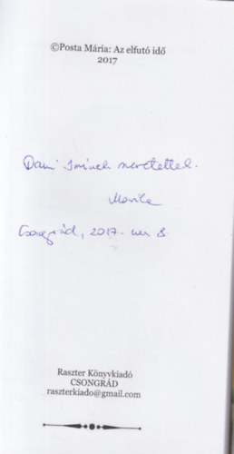 Posta Mária - Az elfutó idő - dedikált