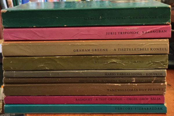 Jurij Trifonov, Graham Greene, William Golding, Mario Vargas Llosa, Heinrich B�ll, Vercors, Radiguet Marcello Venturi - 9 db. Eur�pa zsebk�nyv