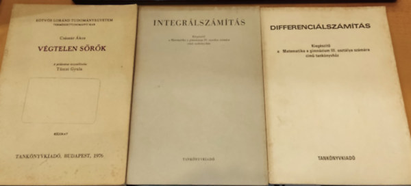 Cser Andor, Csszr kos - 3 db matematika: Differencilszmts + Integrlszmts + Vgtelen srk