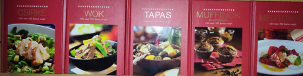 5db szakcsknyv a szakcsknyvtr sorozatbl - Csirke, Wok, Tapas, Muffinok s stemnyek, Mediterrn konyha