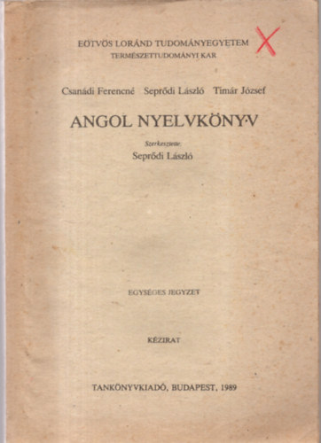 Sepr�di L�szl�; Tim�r J�zsef - Angol nyelvk�nyv