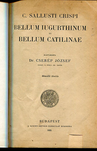 Dr. Hittrich �d�n - C. Sallusti Crispi Bellum Iugurthinum et Bellum Catilinae