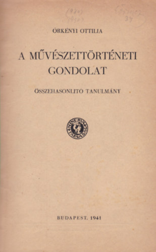 rkny Ottilia - A mvszettrtneti gondolat