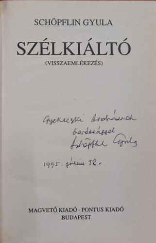 Sch�pflin Gyula - Sz�lki�lt�