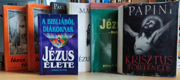 Giovanni Papini, William G. Johnsson, Francois Mauriac, Paul Verhoeven, Ijjas Antal Somorjai dm OSB - 7 db Jzus lete: Jzus lete (A Biblibl dikoknak); Krisztus trtnete; Jzus - Mrk szemvel; Jzus lete; Nzreti Jzus, Az ember fia; Jzus trtnete I-II.