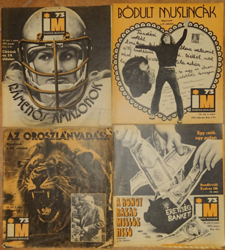 4 szám az Ifjúsági Magazin 1973-as évfolyamából: 1973. január, február, március, május