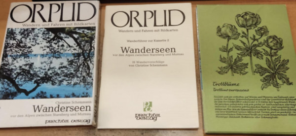 Prechtel Verlag Christine Schemmann - Orplid 2: Wandern und Fahren mit Bildkarten - Wanderseen vor den Alpen zwischen Starnberg und Murnau (16 db k�pes k�rtya, magyar�z� sz�veggel �s egy oldalas f�zet, t�rk�pekkel)