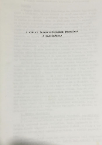 Deme L�szl� - A nyelvi �rintkez�sform�k probl�m�i a r�di�z�sban