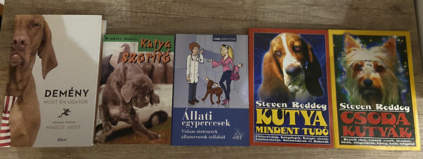 Winkler R�bert, Steven Reddog Magos Judit - 5 db k�nyv tr�f�s kutyat�rt�netekkel - Dem�ny - most �n ugatok, Kutya mindent tud�, Csoda kuty�k, Kutyaszor�t�, �llati egypercesek